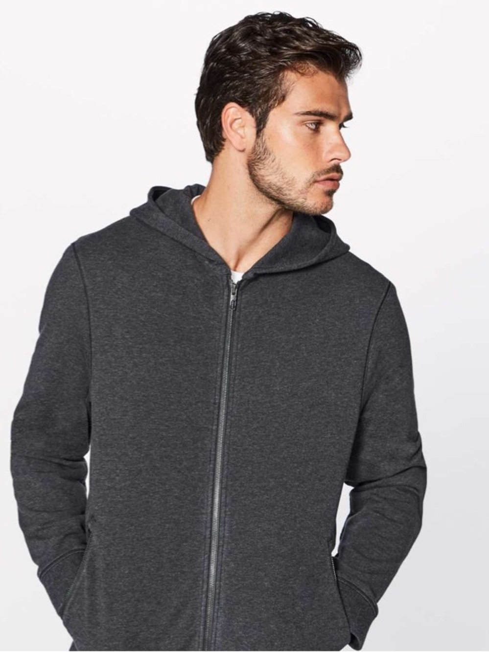 Men’s Lululemon Cross Cut Hoodie Heathered Black Size Medium